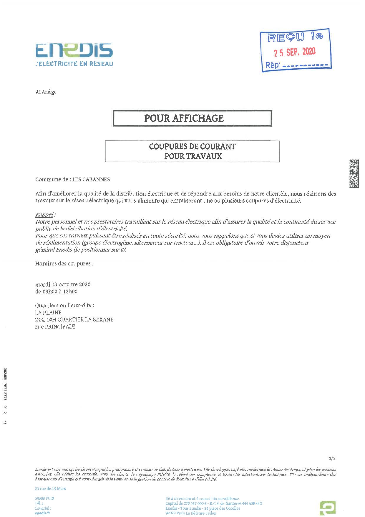 ENEDIS COUPURE COURANT coupure enedis